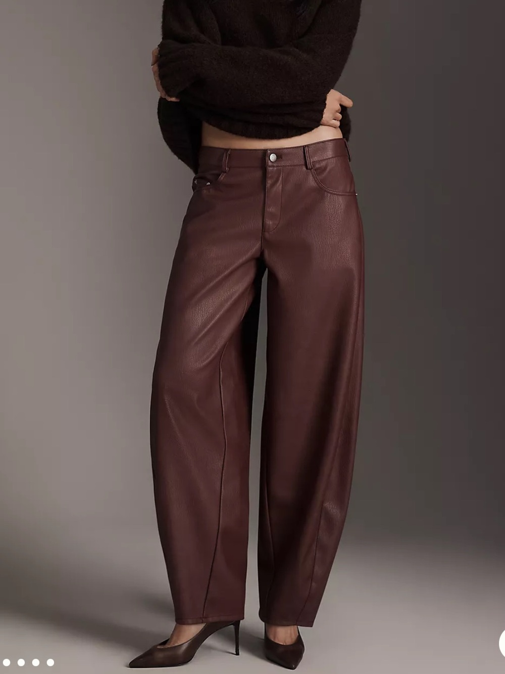 Anthropologie PILCRO Faux Leather Twisted Balloon pants